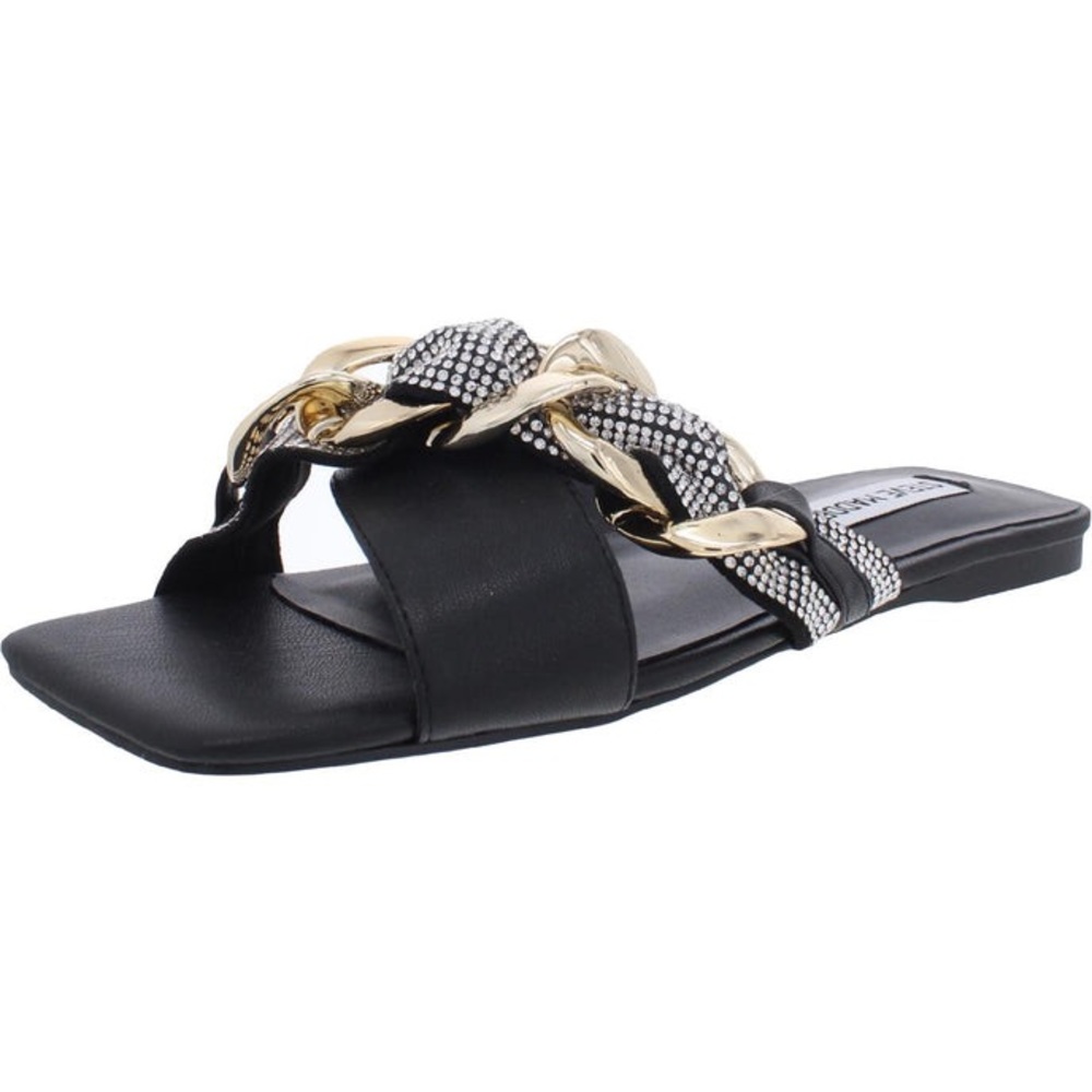 Women's Black Steve Madden Celinda Diamond Slides